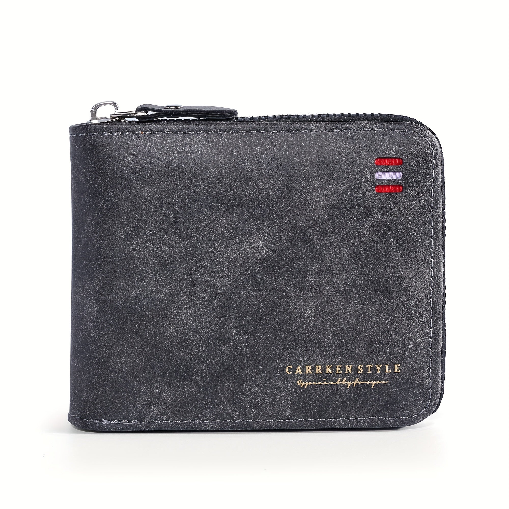 CarrKen Vintage Style Black Faux Leather Wallet