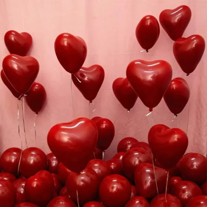 Red Heart Inflatable Latex Balloon Sets