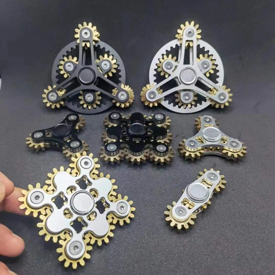 NEW Double Ferris Gear Fidget Spinner Nine Tooth Linkage Hand Spinner EDC