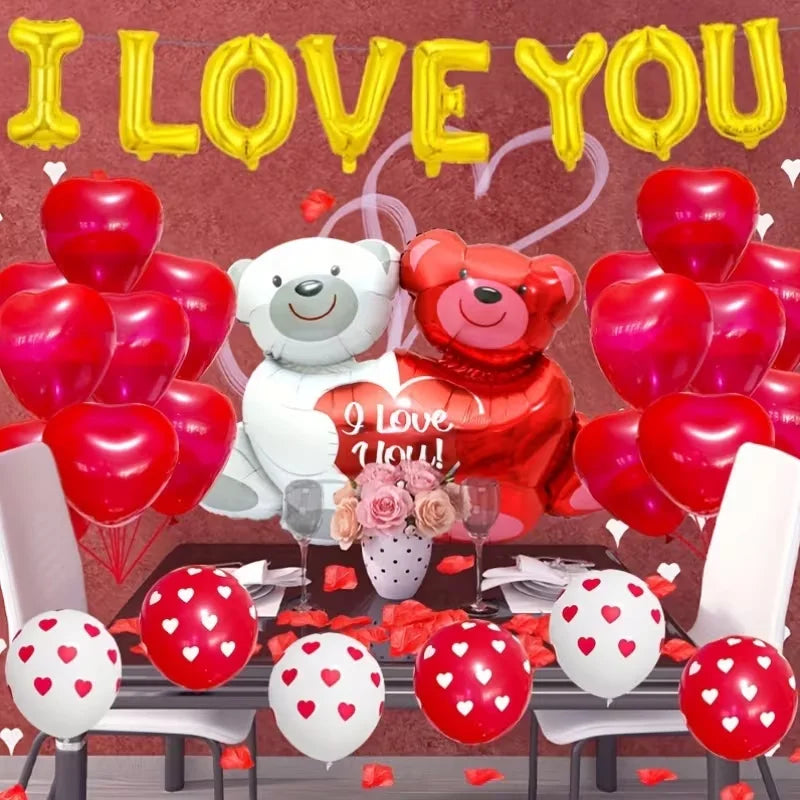 Balloon Set & I Love You Letter Heart