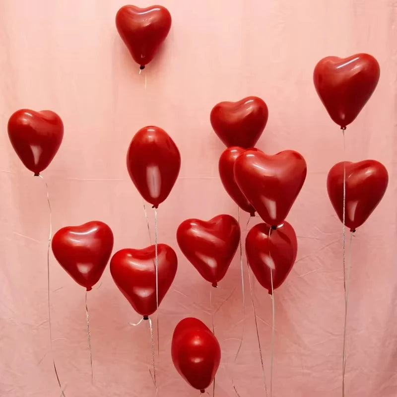 Red Heart Inflatable Latex Balloon Sets