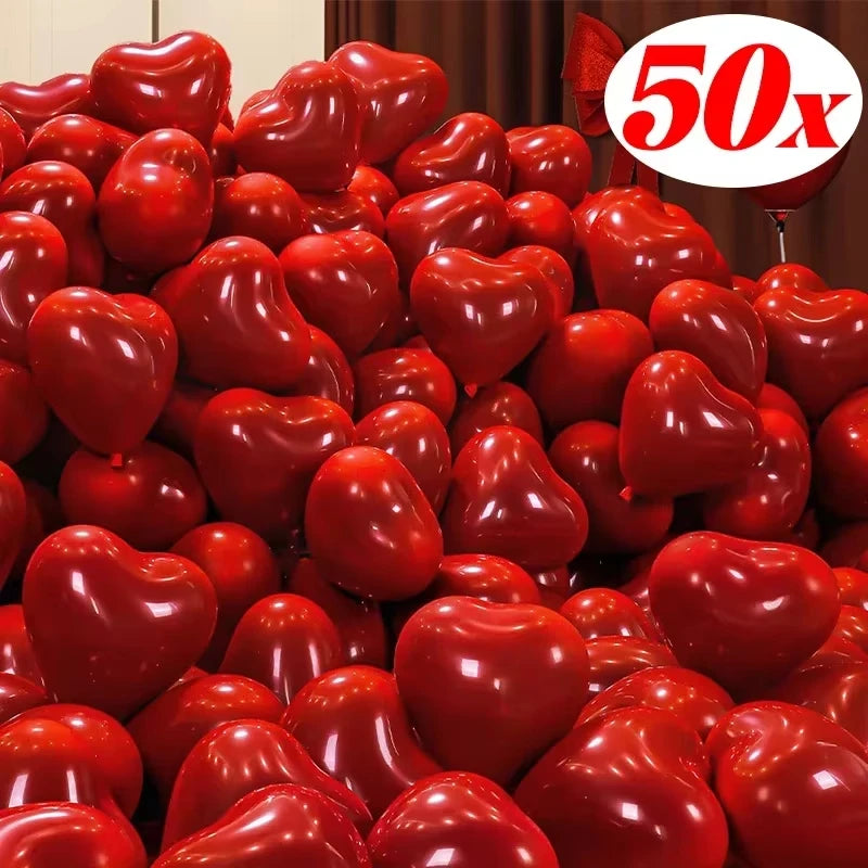 Red Heart Inflatable Latex Balloon Sets