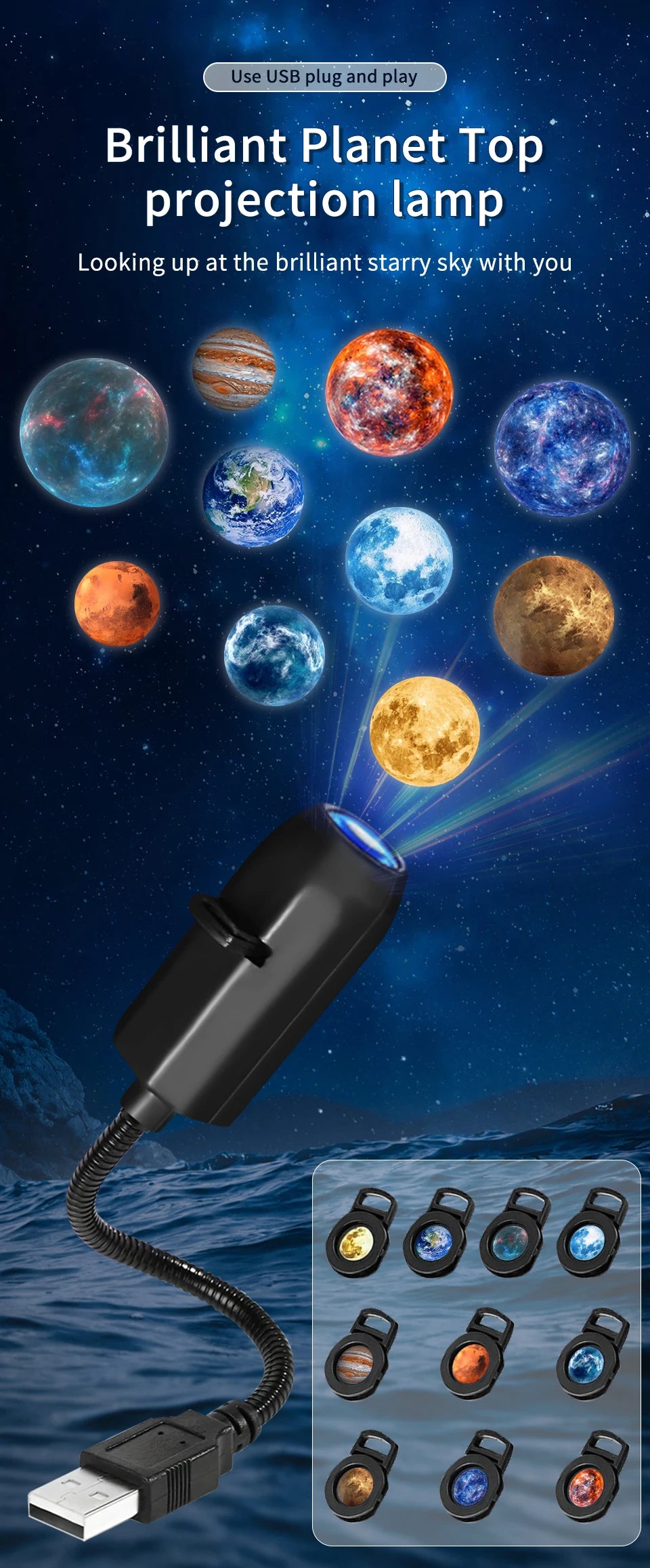 LED USB Night Projector Decorative Light