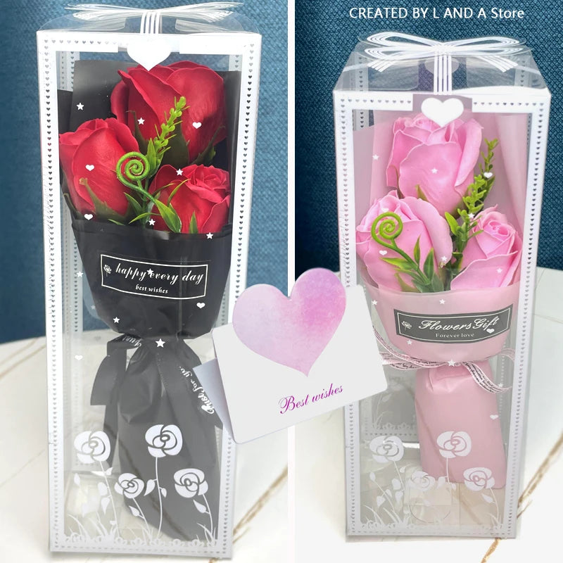 Artificial Flower Rose Bouquet Gift Box