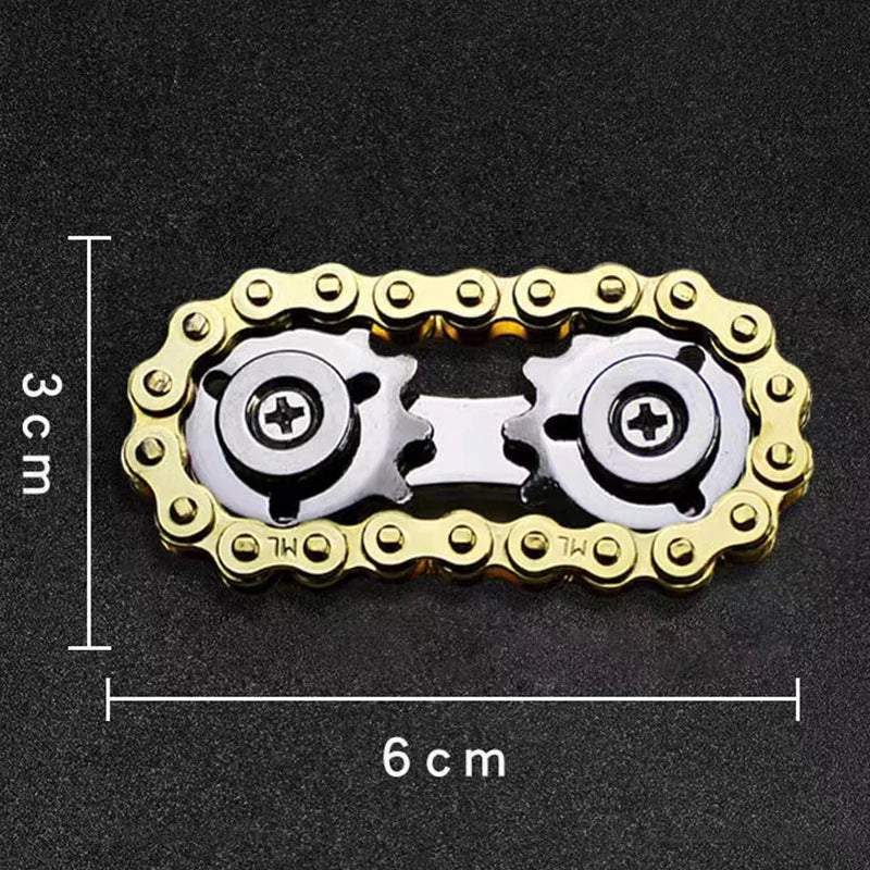 Sprockets Flywheel Fingertip Gyro Fidget Spinner Anti Stress Anxiety Metal Bike Chains