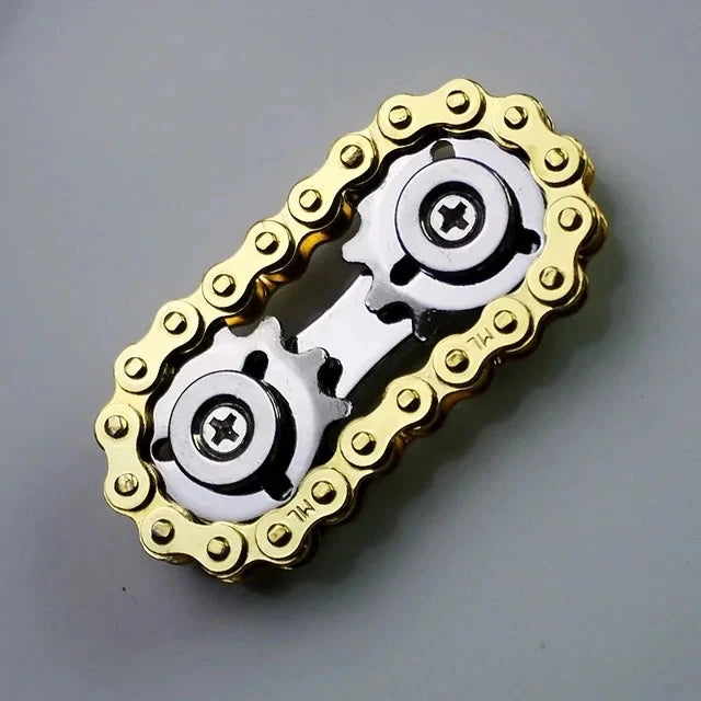 Sprockets Flywheel Fingertip Gyro Fidget Spinner Anti Stress Anxiety Metal Bike Chains