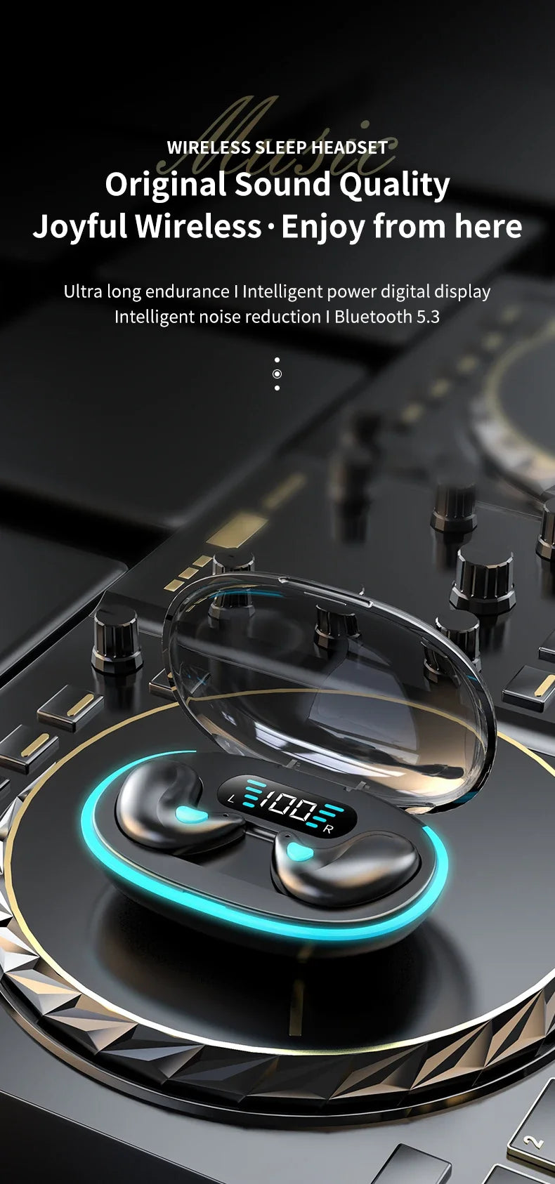 Wireless Sleep Earphones TWS Bluetooth 5.3