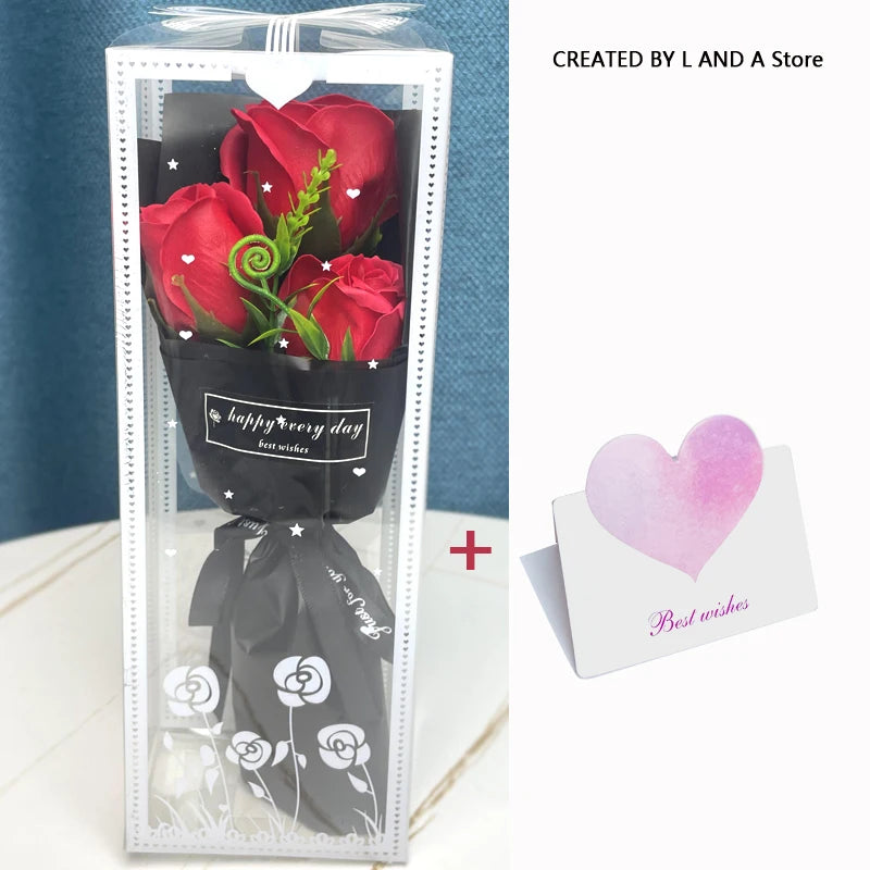 Artificial Flower Rose Bouquet Gift Box