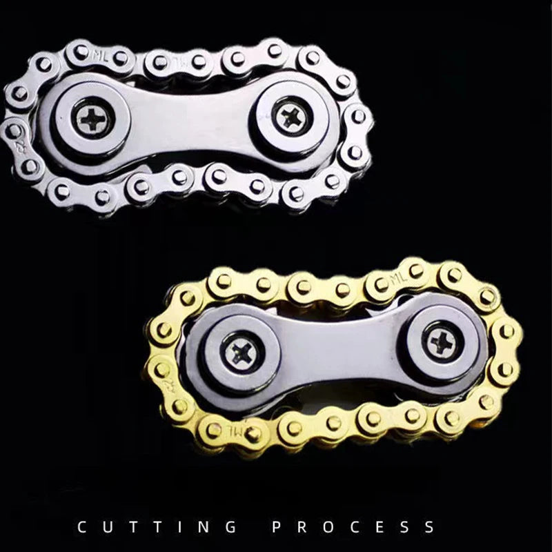 Sprockets Flywheel Fingertip Gyro Fidget Spinner Anti Stress Anxiety Metal Bike Chains