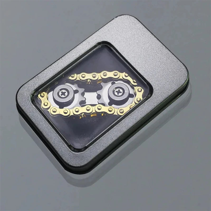 Sprockets Flywheel Fingertip Gyro Fidget Spinner Anti Stress Anxiety Metal Bike Chains