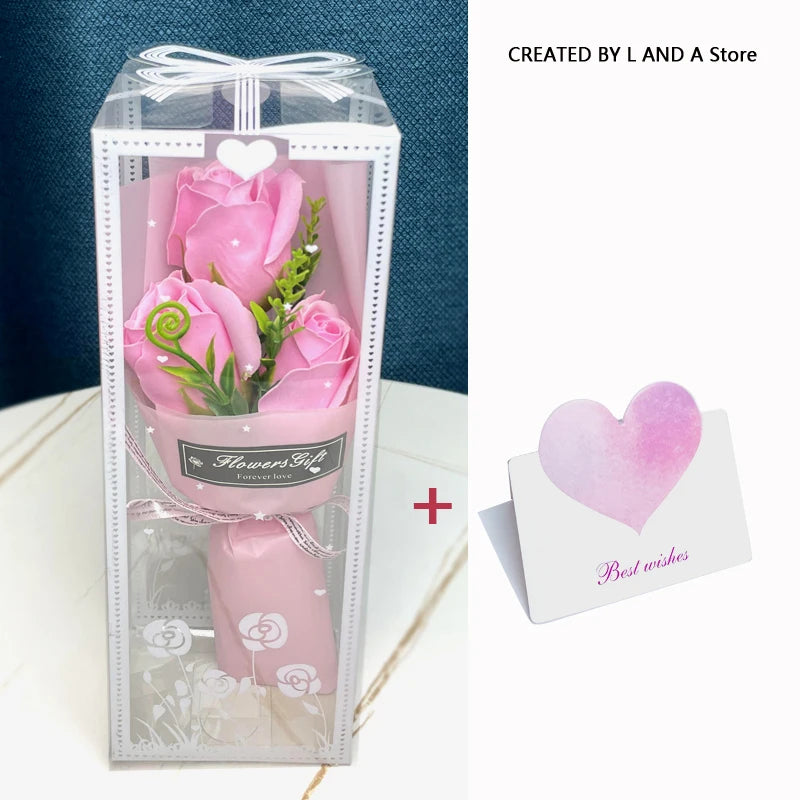 Artificial Flower Rose Bouquet Gift Box