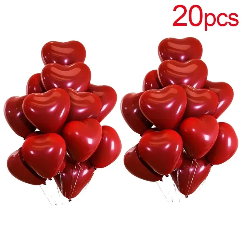 Red Heart Inflatable Latex Balloon Sets