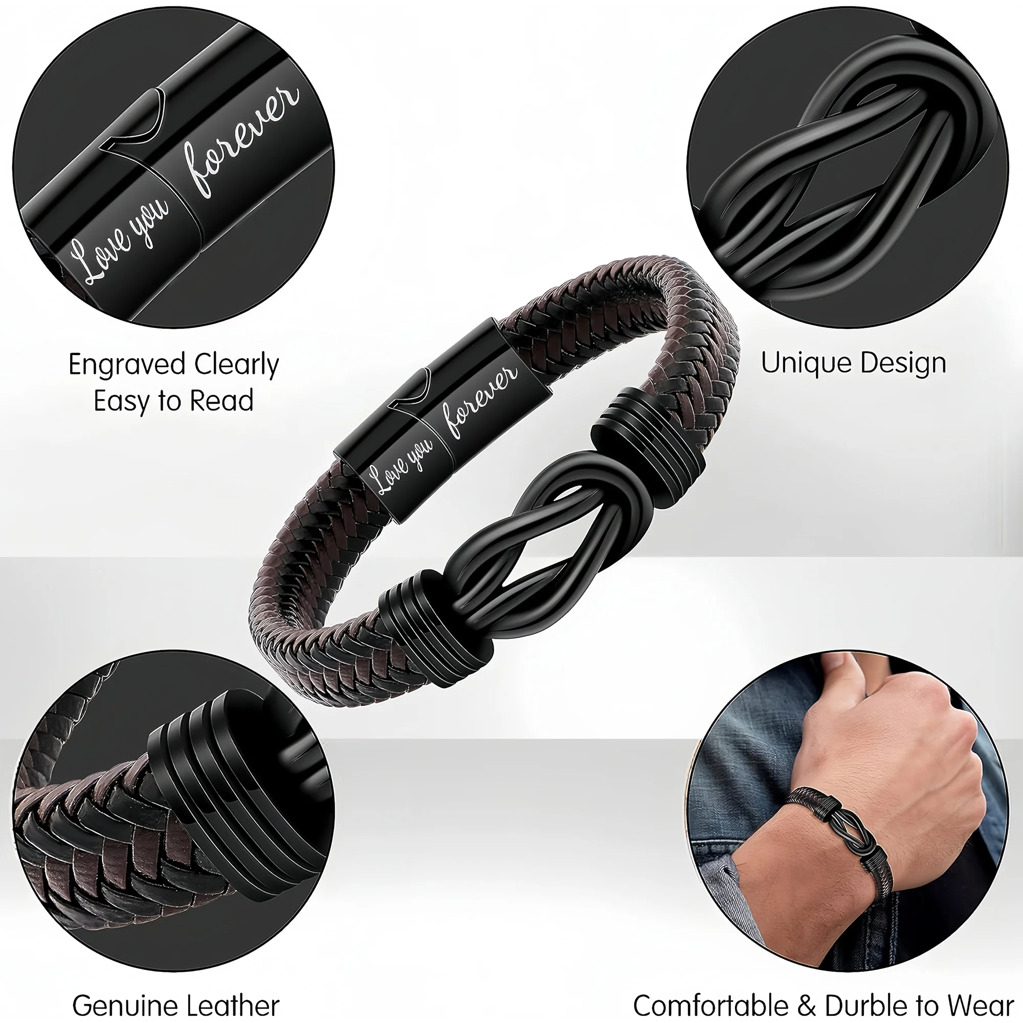 Luxury Leather Bracelet Gift for Him