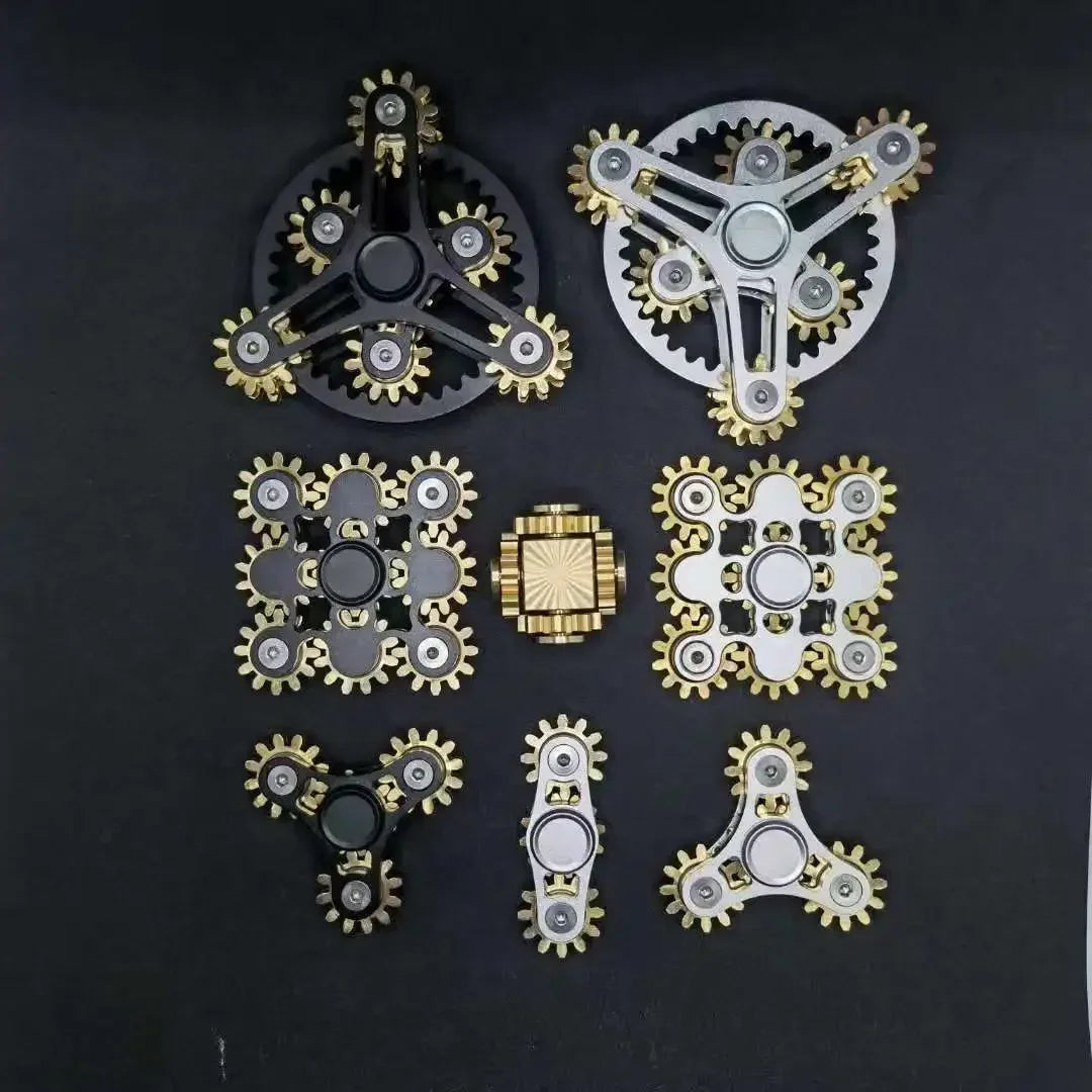 NEW Double Ferris Gear Fidget Spinner Nine Tooth Linkage Hand Spinner EDC