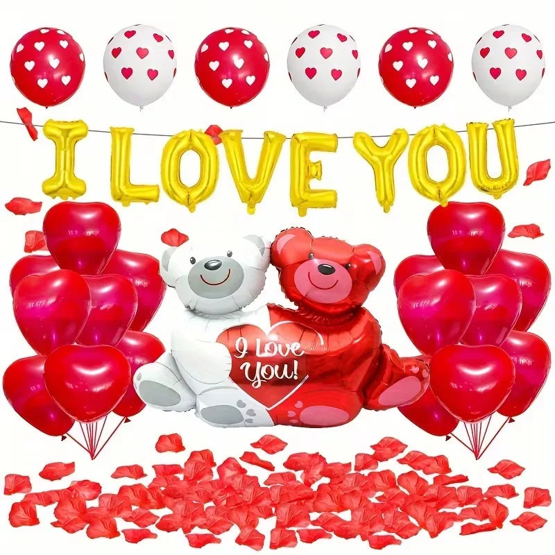 Balloon Set & I Love You Letter Heart