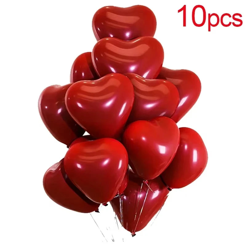 Red Heart Inflatable Latex Balloon Sets