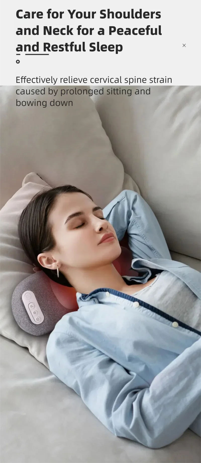 Ergonomic Sleep Pillow with Neck and Shoulder Massage