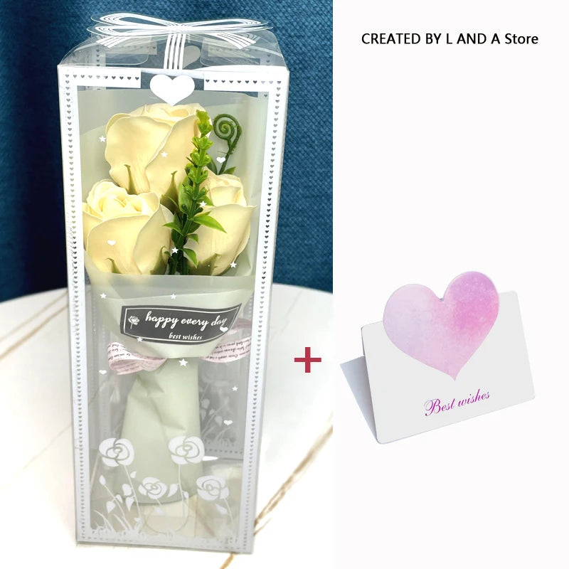 Artificial Flower Rose Bouquet Gift Box
